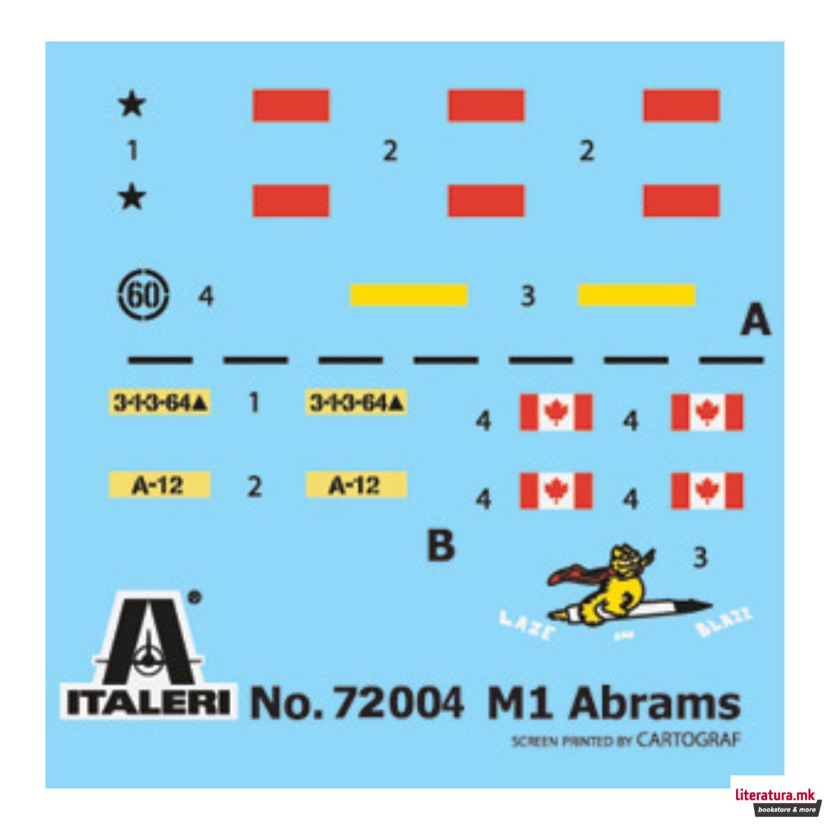 Комплетен сет за моделирање, M1 Abrams, 1:72 