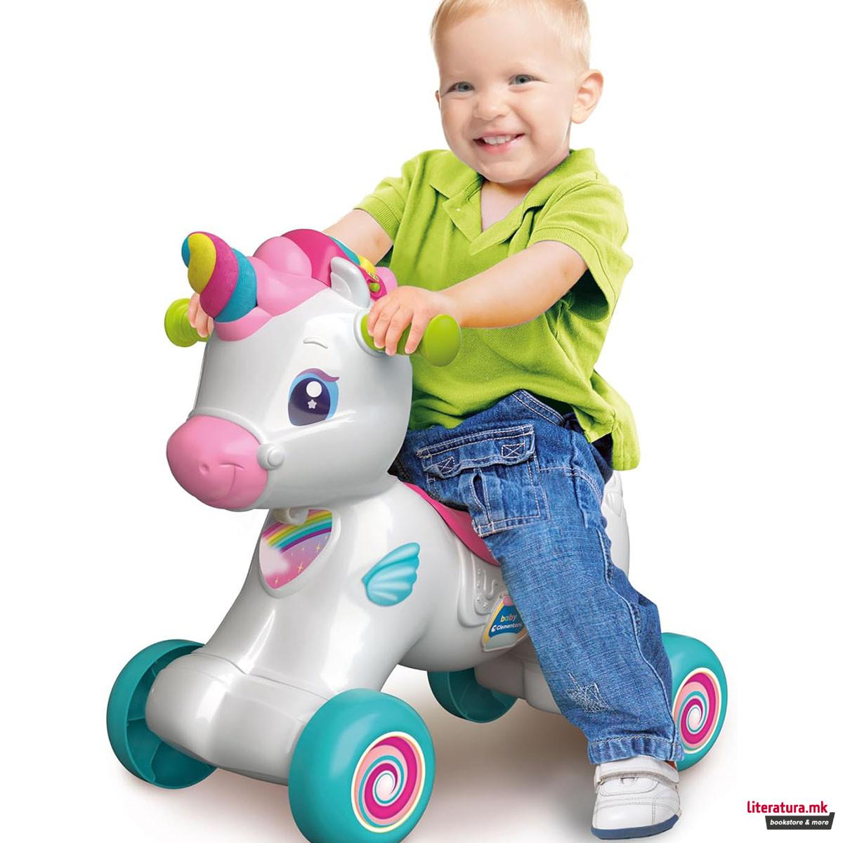 Клацкалка - коњче, Baby Clementoni - Interactive Unicorn Ride On 