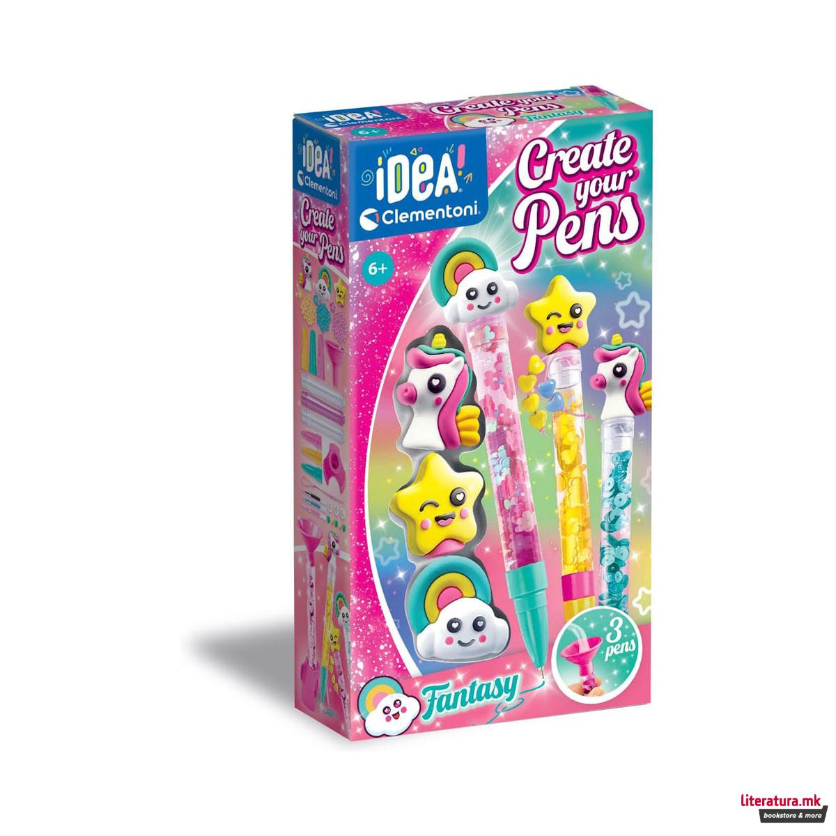Сет за изработка, Idea Clementoni - Create Your Pens: Fantasy 