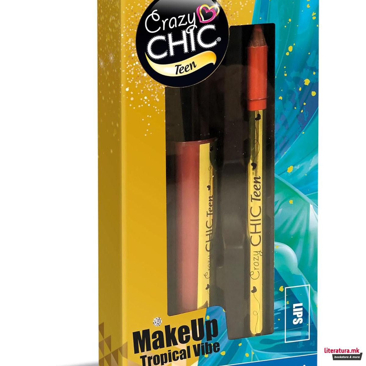 Тинејџерски сет - кармин и сјај за уста, Crazy Chic Teen - Tropical Vibe 
