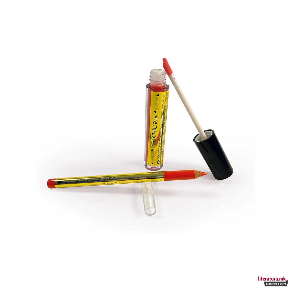 Тинејџерски сет - кармин и сјај за уста, Crazy Chic Teen - Tropical Vibe 