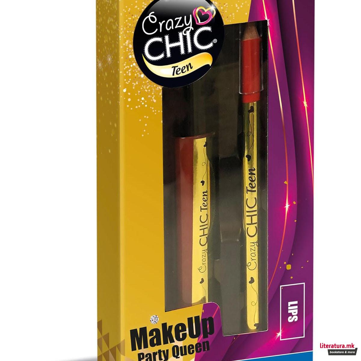 Тинејџерски сет - кармин и сјај за уста, Crazy Chic Teen - Party Queen 
