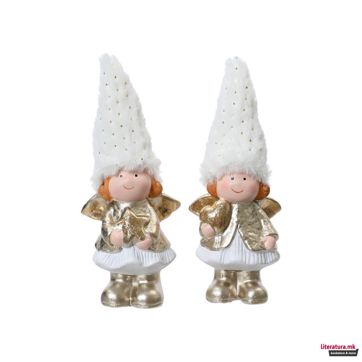 Декоративна керамичка фигура Gold Angel, 21 цм, 2 дизајни 