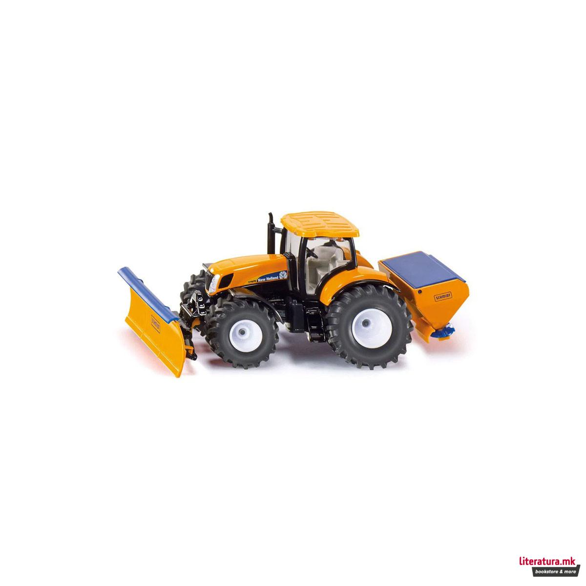 Фигура, New Holland Tractor w/Snowplow and Salt Spreader 