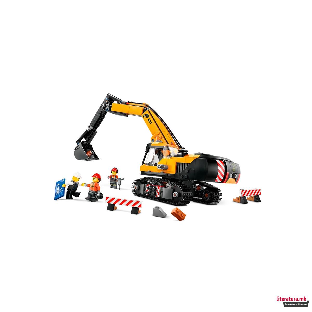 LEGO коцки, City, Yellow Construction Excavator 