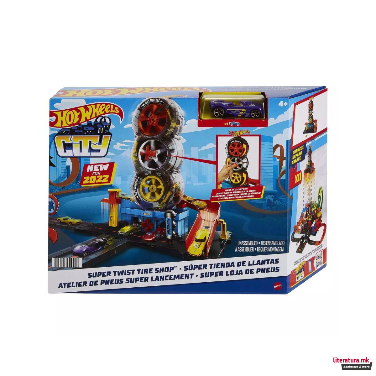 Сет за игра Hot Wheels City Super Twist Tire Shop 