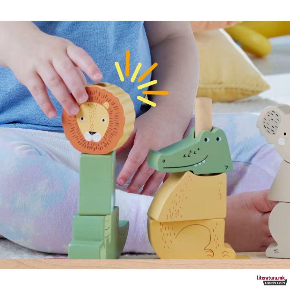 Сет дрвени фигури за редење, Fisher Price - Stack & Sort Animals 