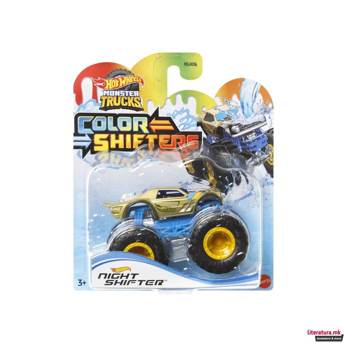 Фигура, Hot Wheels: Monster Trucks Color Shifters - Night Shifter 