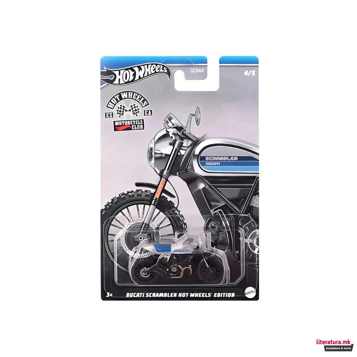 Фигура, Hot Wheels: Motorcycle Club - Ducati Scrambler Silver 