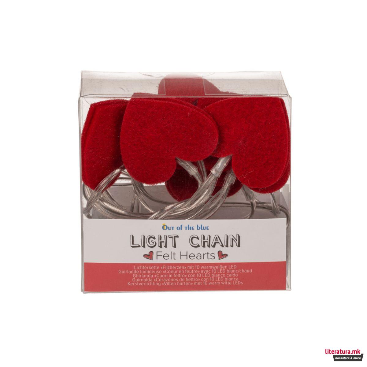 LED ламбички - Срциња од филц, 1/10, 120 cm 