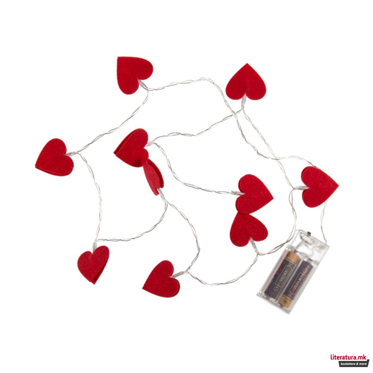 LED ламбички - Срциња од филц, 1/10, 120 cm 