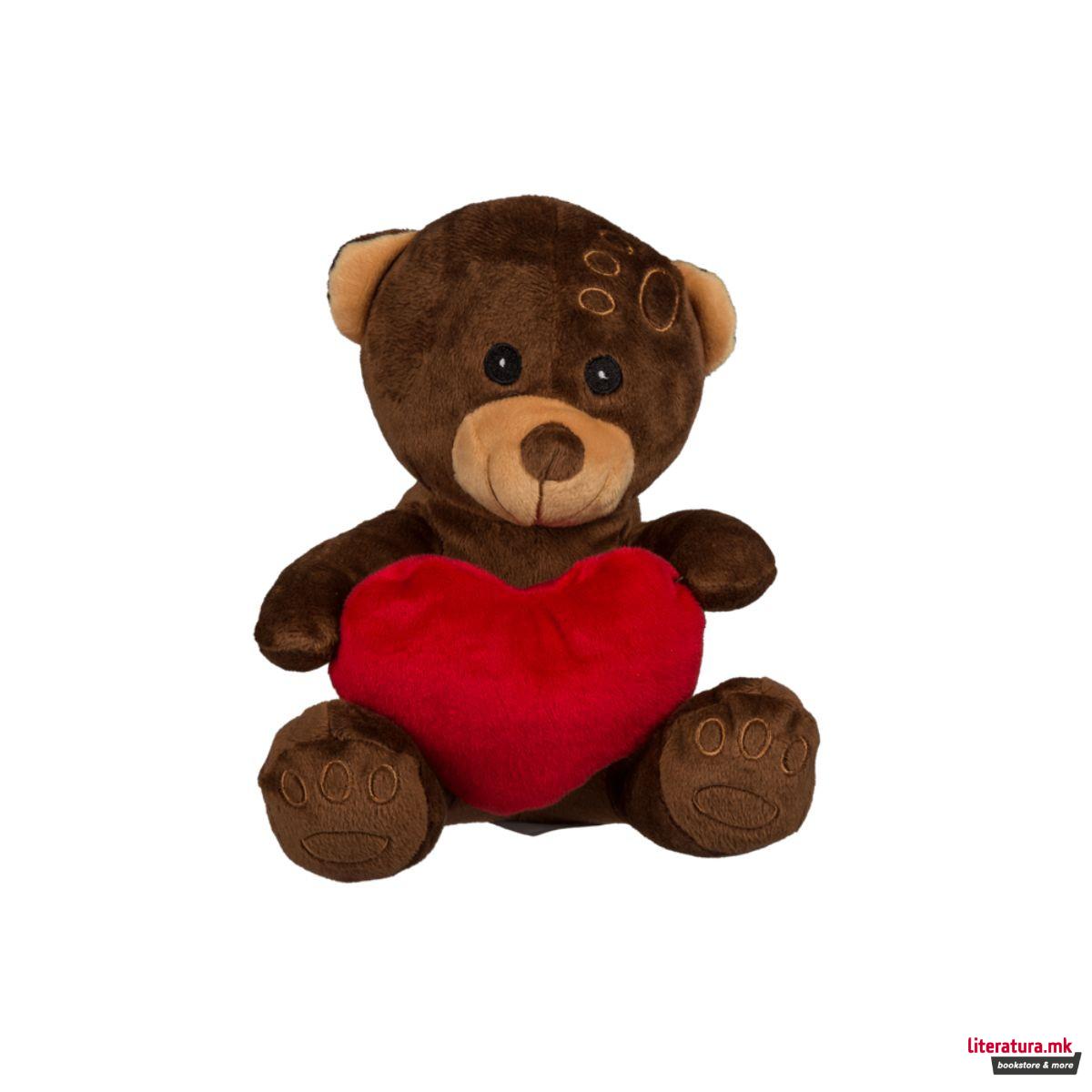 Плишано мече со срце, 2 бои 