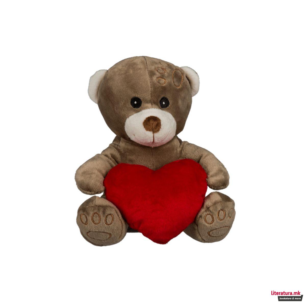 Плишано мече со срце, 2 бои 