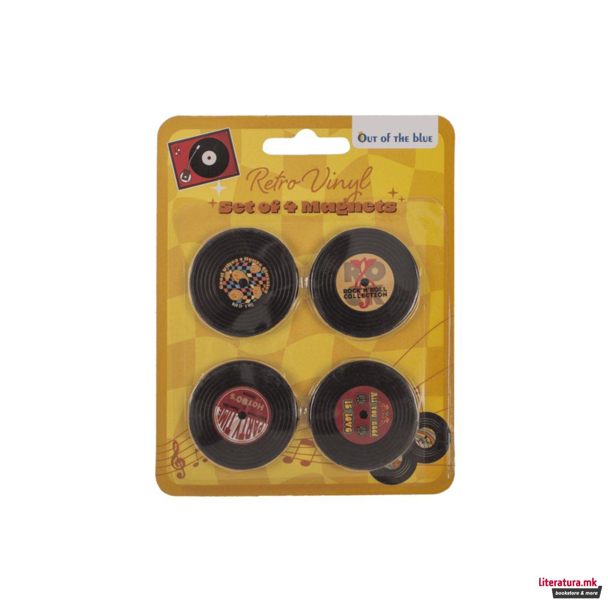 Сет од 4 магнети, Retro Vinyl 