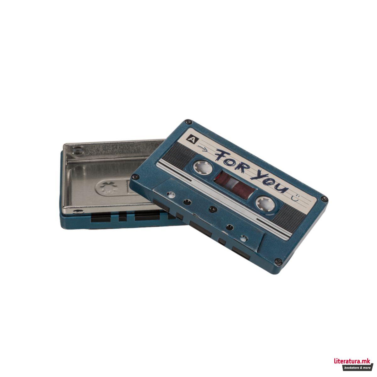 Метална кутија, Retro Cassette, 10x6cm, 4 дизајни 