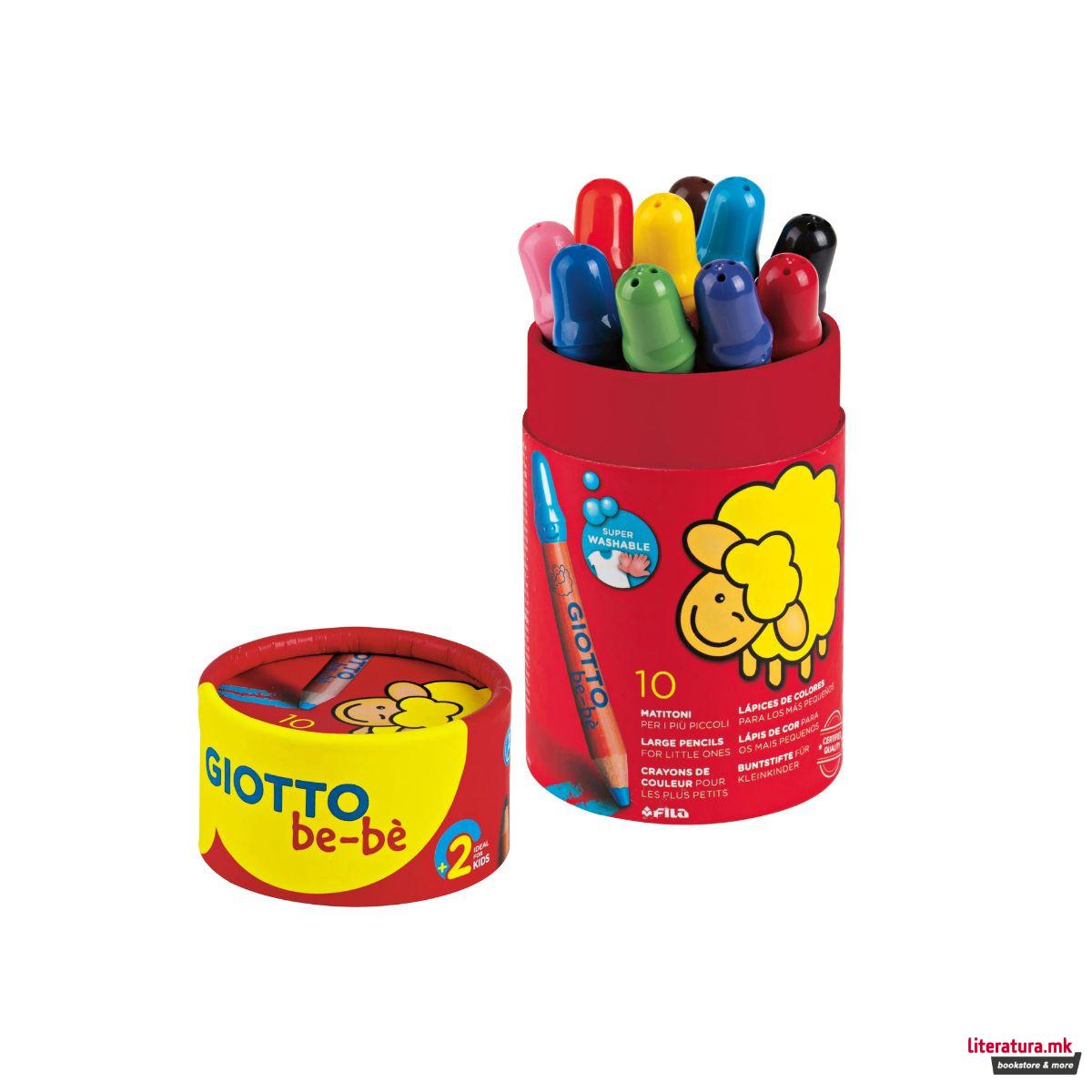 Сет од 10 фломастери во кутија - големи, Giotto be-be 