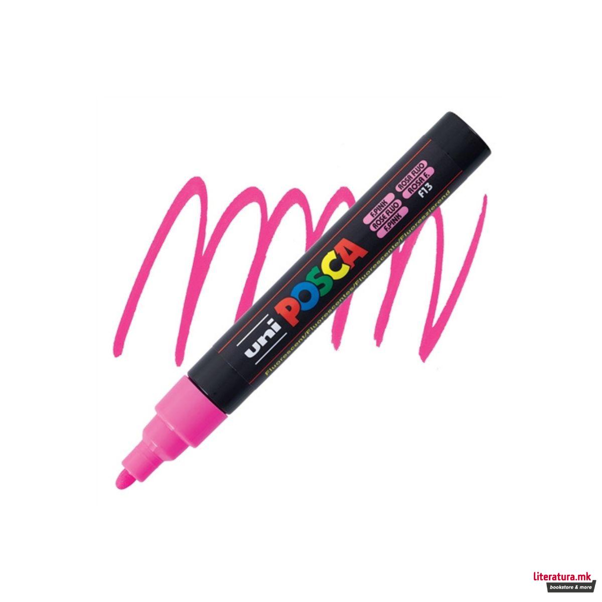 Маркер, Posca PC-5M - Fluo Pink 