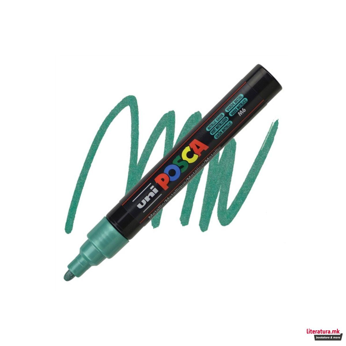 Маркер, Posca PC-5M - Metallic Green 