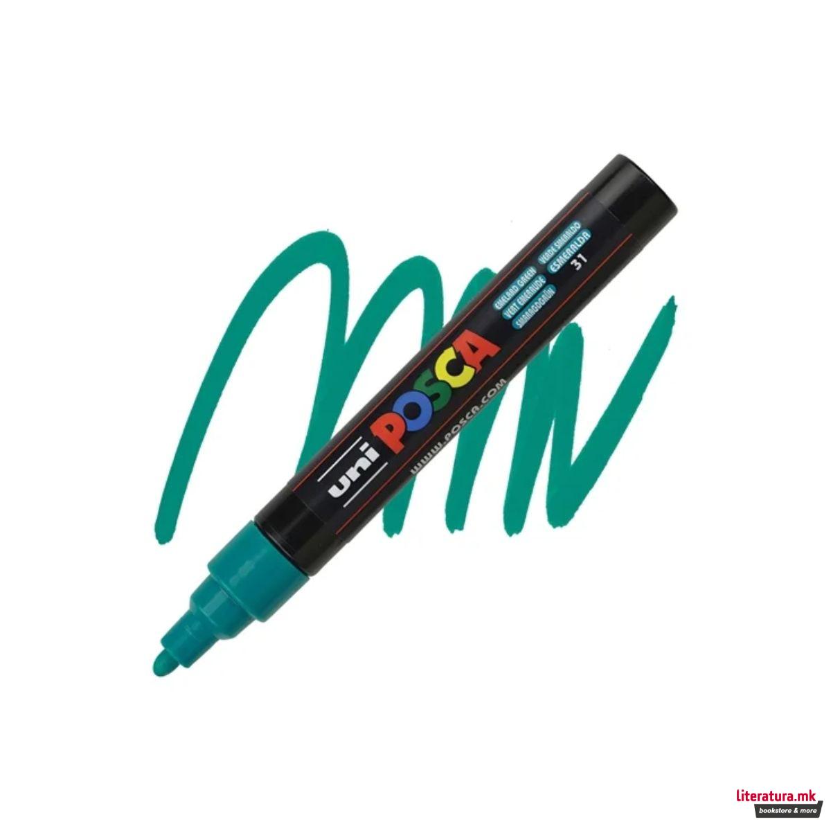 Маркер, Posca PC-5M - Emerald Green 