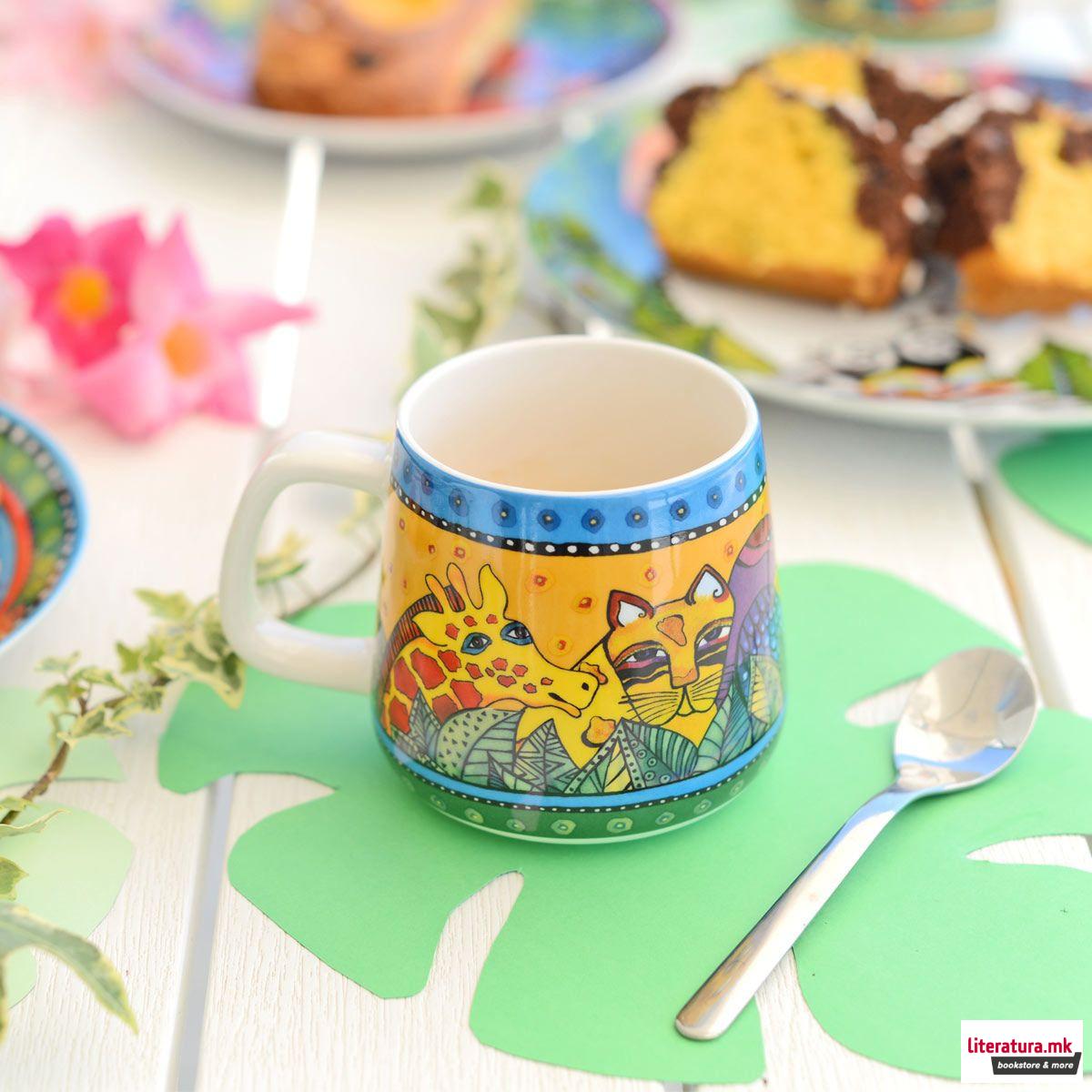 Сет од 2 шолји, Laurel Burch - Jungle Yellow/Blue, 360ml 