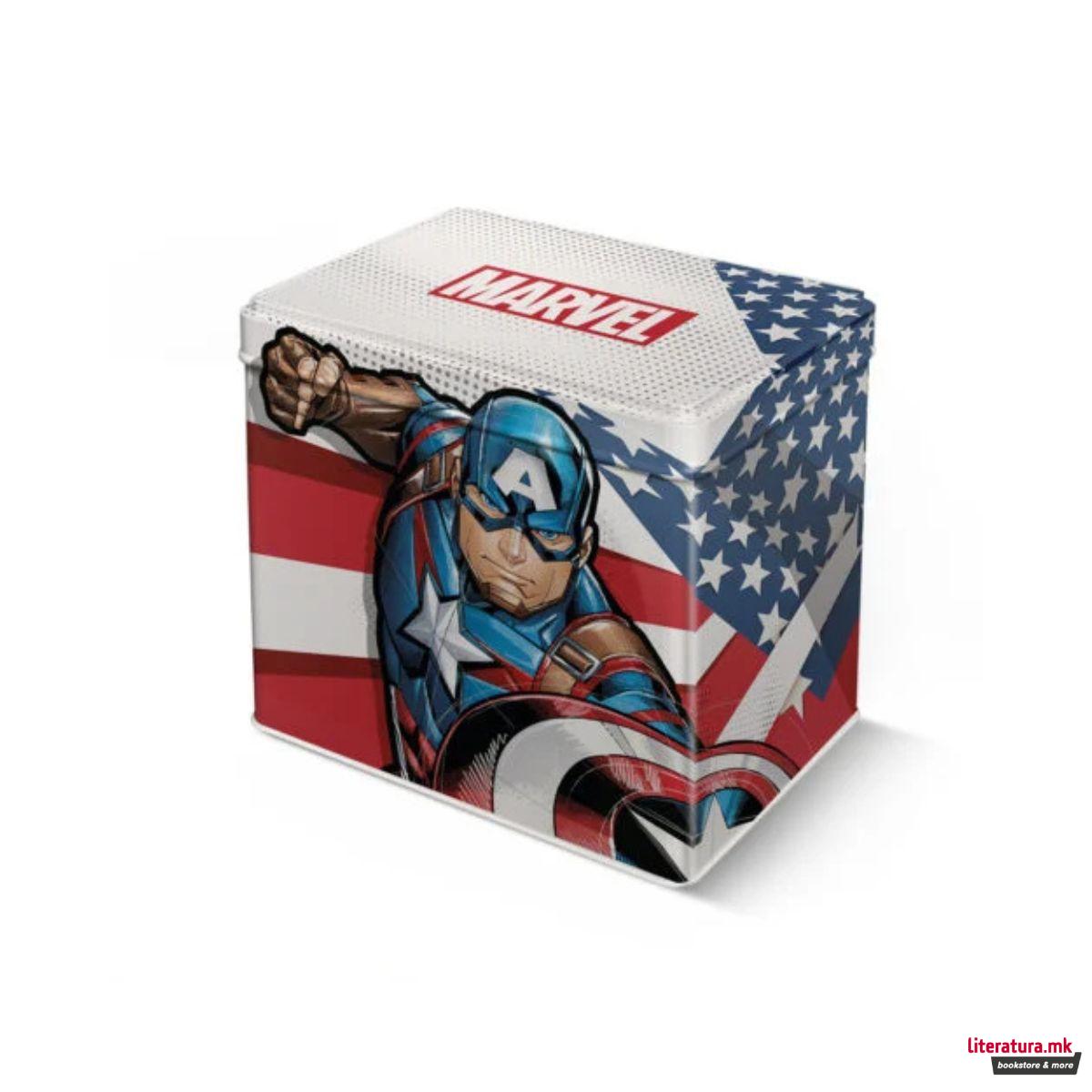 Шолја во метална кутија, Marvel: Captain America, 350ml 