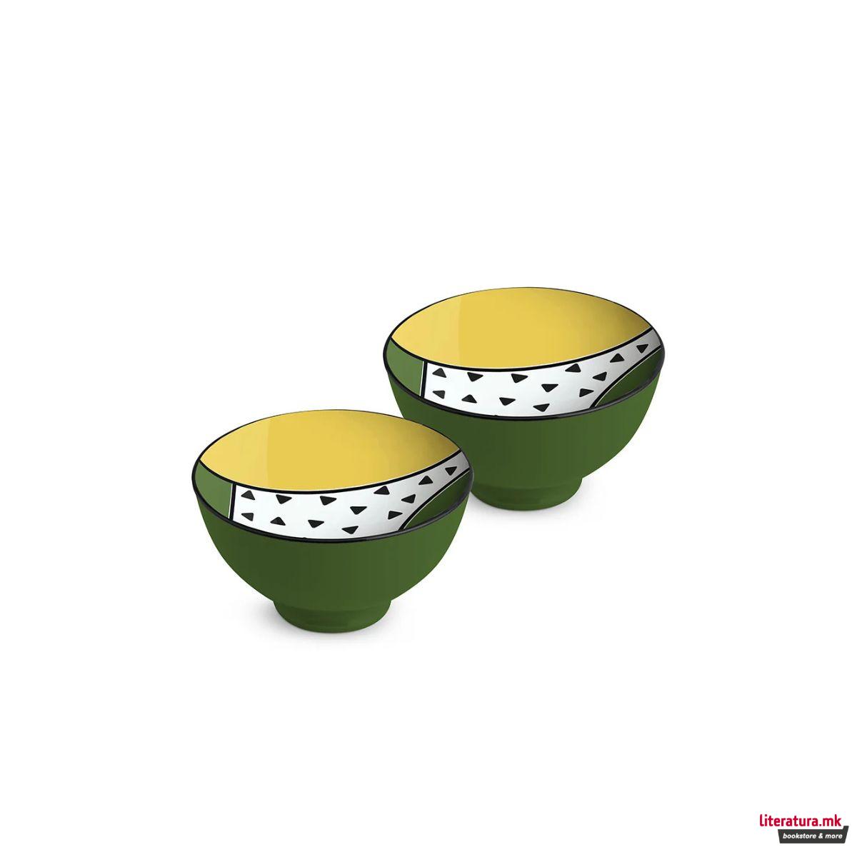 Сет од 2 мали длабоки садови, Warà Green, Ø11.5 cm 