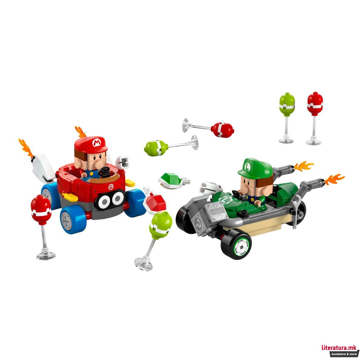 LEGO коцки, Super Mario, Mario Kart™ – Baby Mario vs. Baby Luigi 