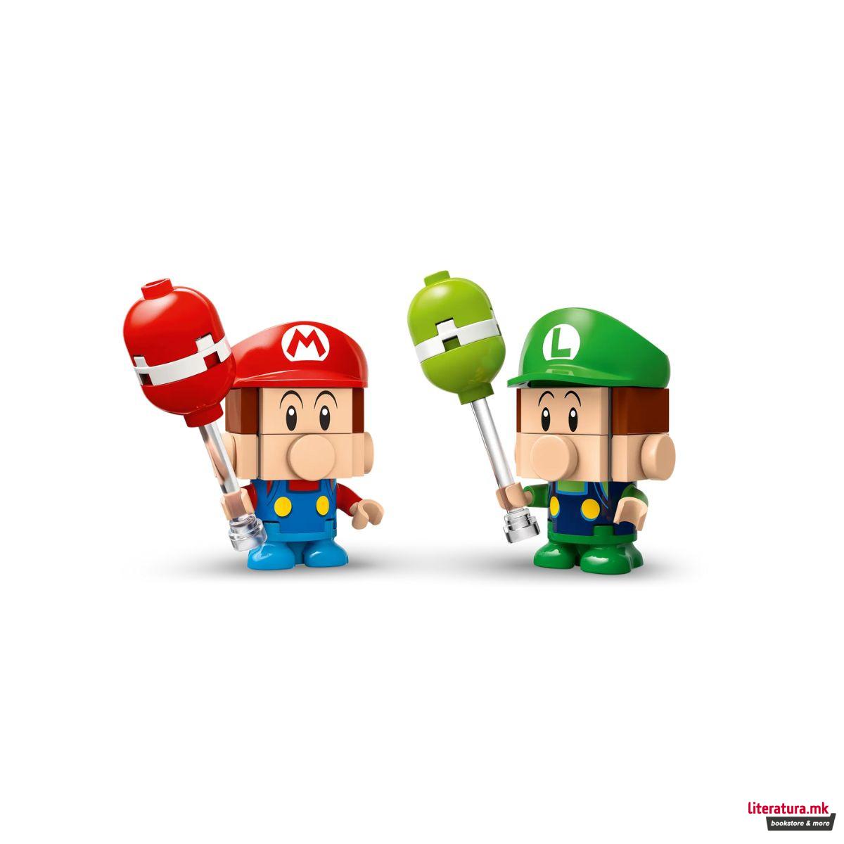 LEGO коцки, Super Mario, Mario Kart™ – Baby Mario vs. Baby Luigi 