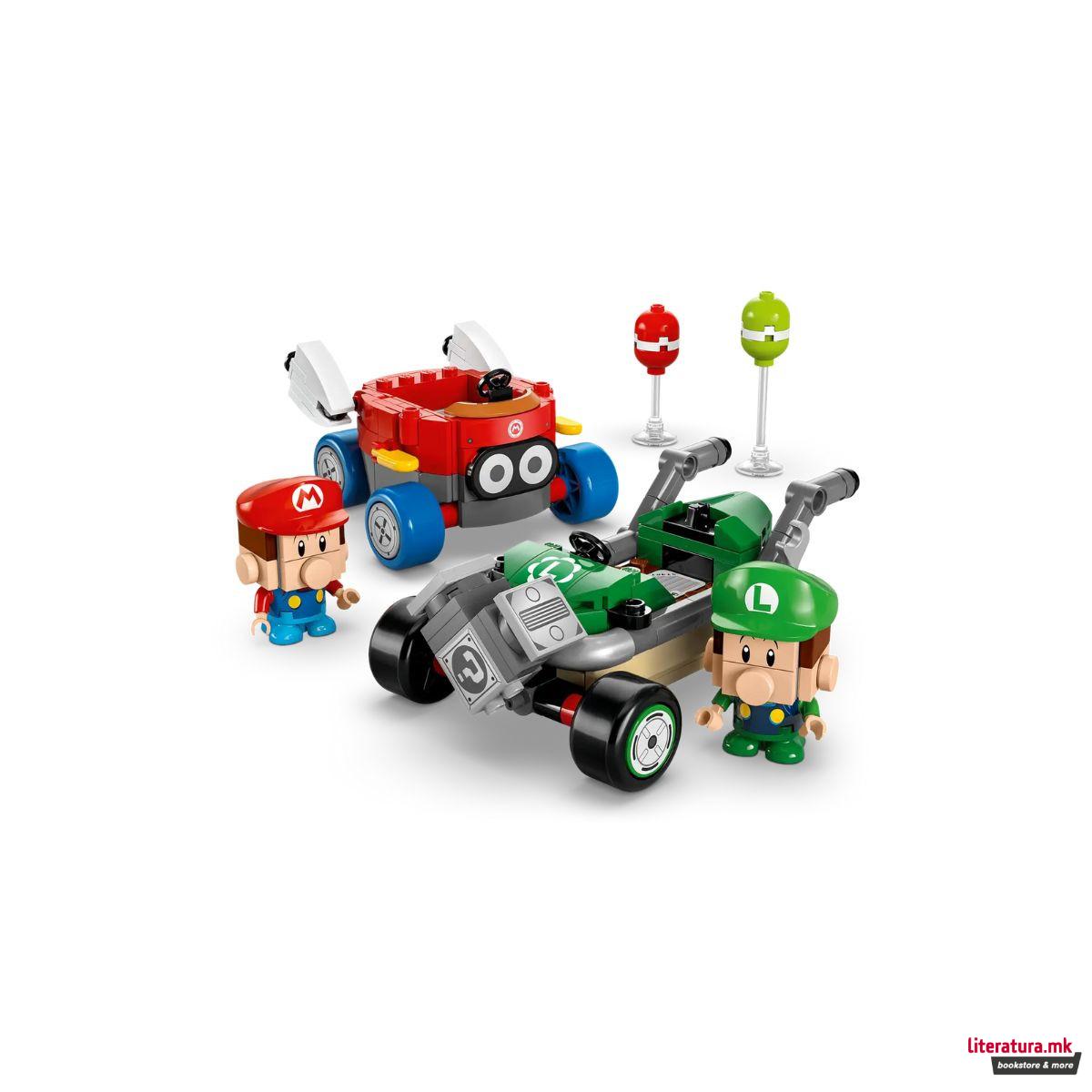 LEGO коцки, Super Mario, Mario Kart™ – Baby Mario vs. Baby Luigi 