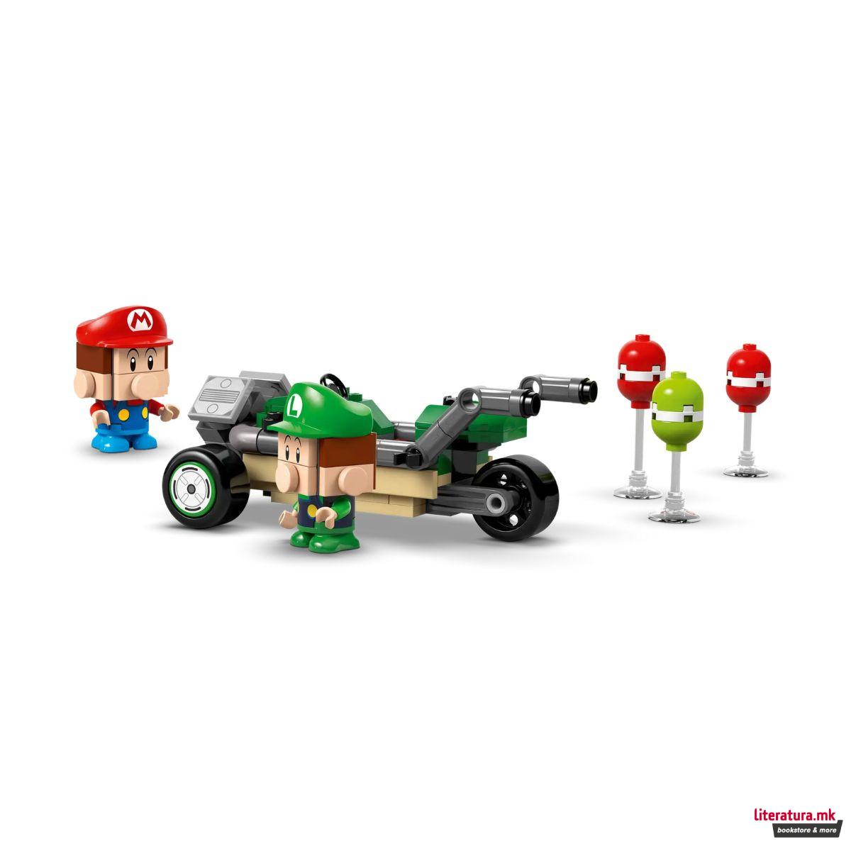 LEGO коцки, Super Mario, Mario Kart™ – Baby Mario vs. Baby Luigi 