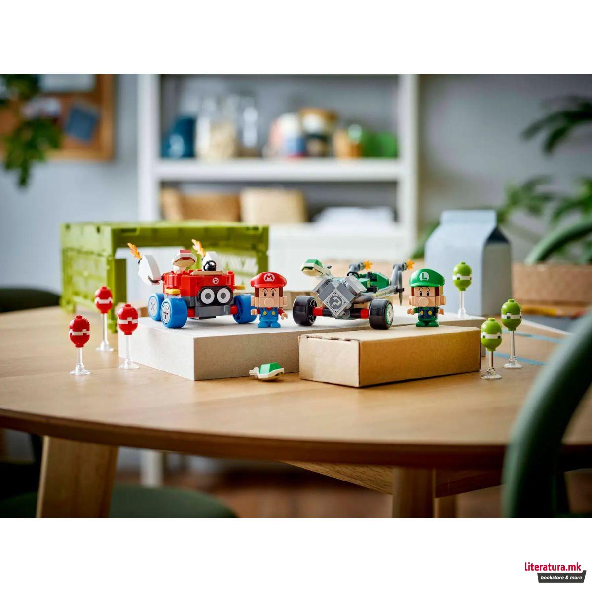 LEGO коцки, Super Mario, Mario Kart™ – Baby Mario vs. Baby Luigi 