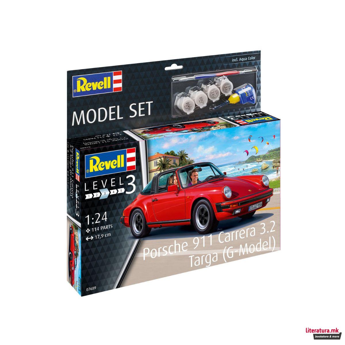 Макета + бои и алатки, Model Set Porsche 911 Carrera 3.2 Targa (G-Model), 1:24 