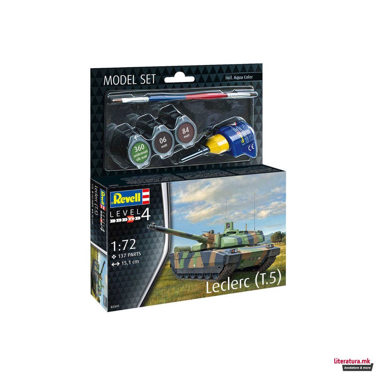 Макета + бои и алатки, Model Set Leclerc (T.5), 1:72 