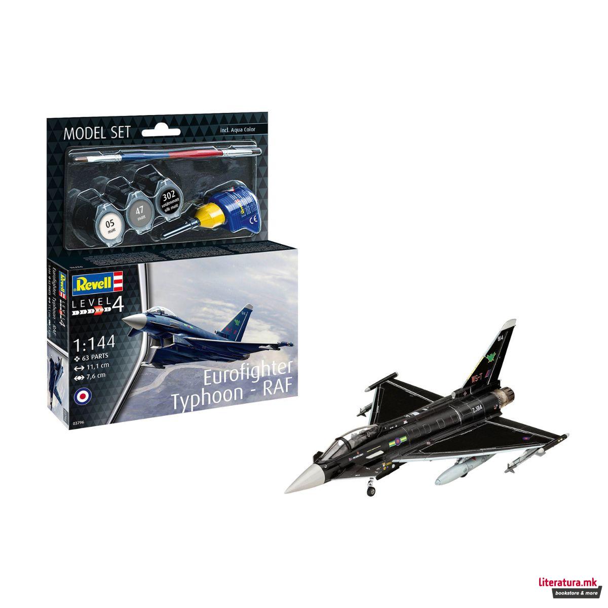 Макета + бои и алатки, Model Set Eurofighter Typhoon - RAF, 1:144 