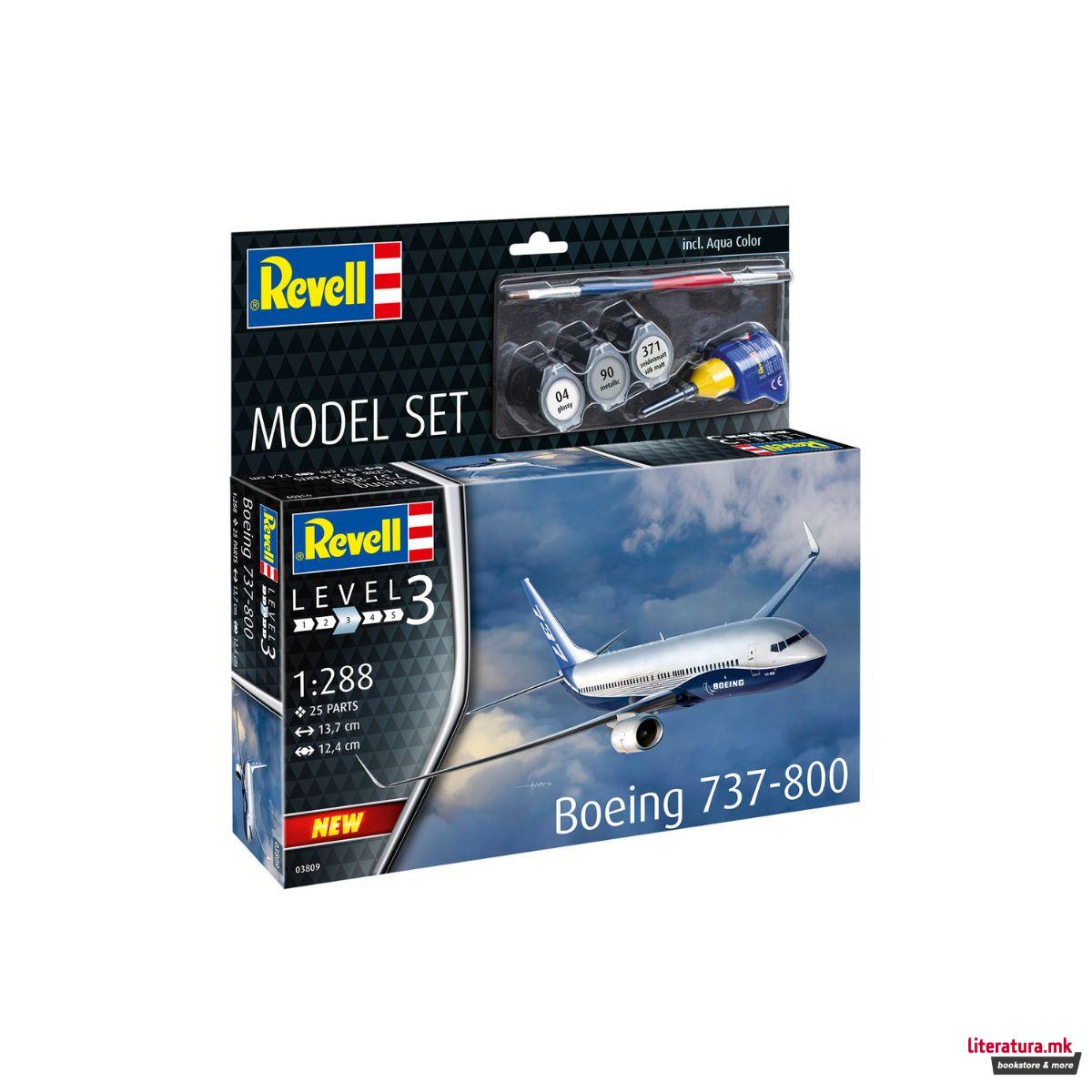 Макета + бои и алатки, Model Set Boeing 737-800, 1:288 