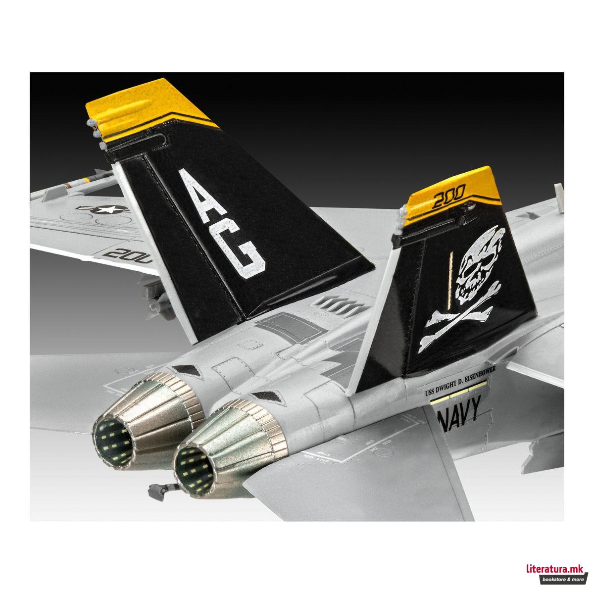 Макета + бои и алатки, Model Set F-A-18F Super Hornet, 1:72 