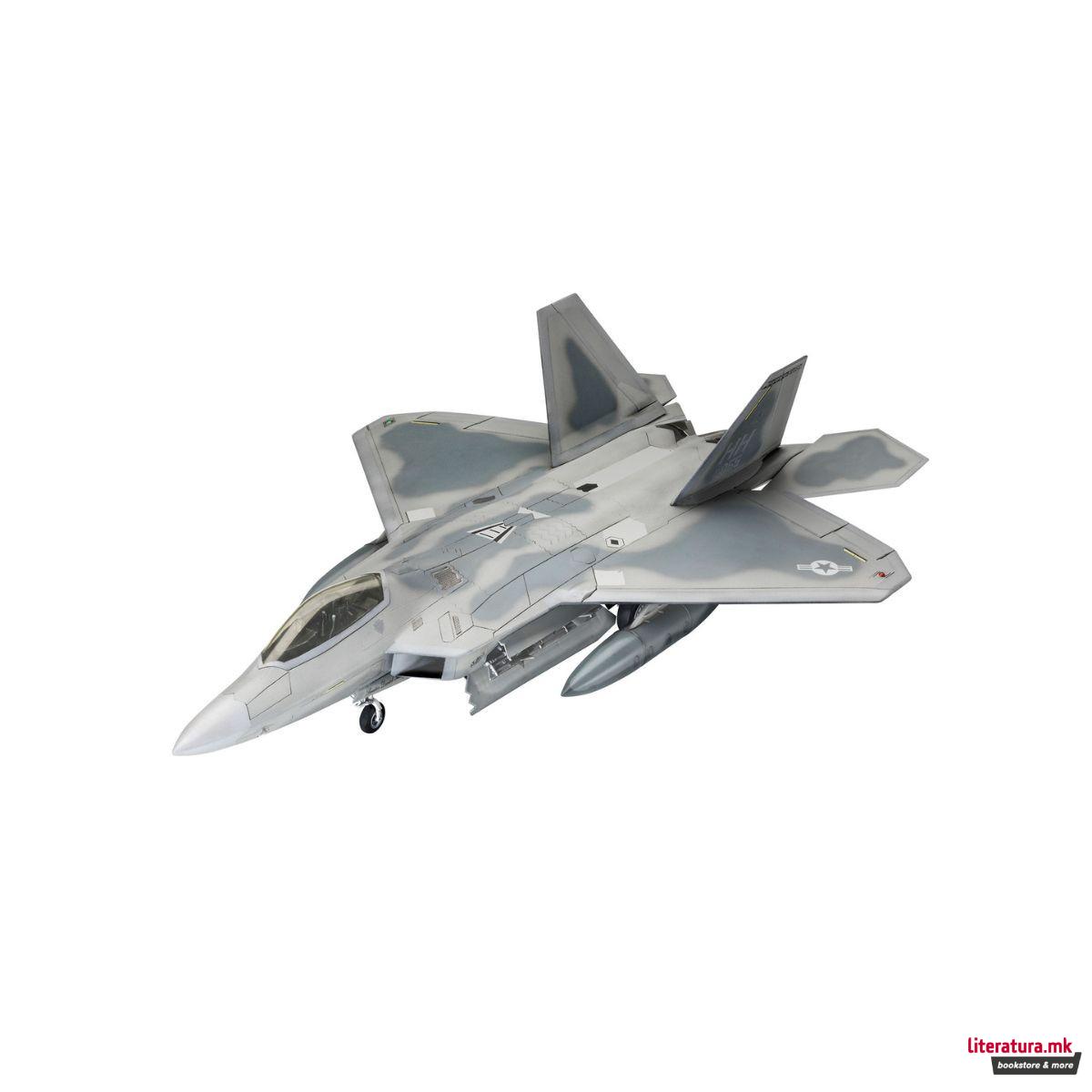 Макета + бои и алатки, Model Set Lockheed Martin F-22A Raptor, 1:72 