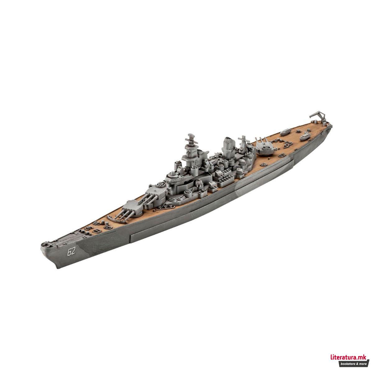 Макета + бои и алатки, Model Set Battleship USS New Jersey, 1:1200