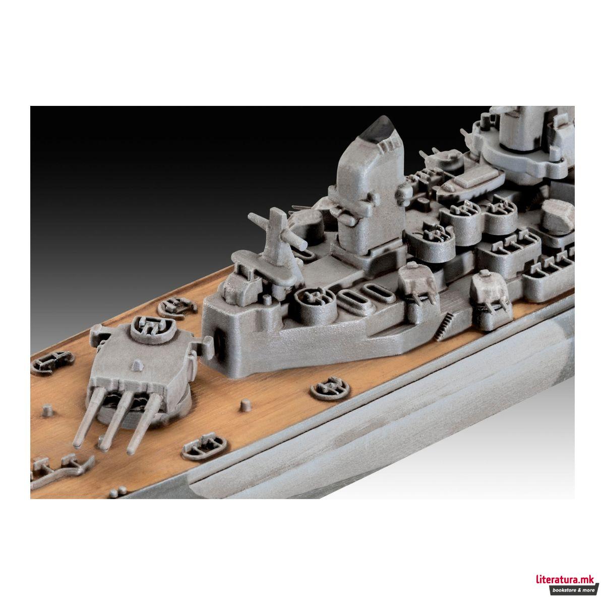 Макета + бои и алатки, Model Set Battleship USS New Jersey, 1:1200