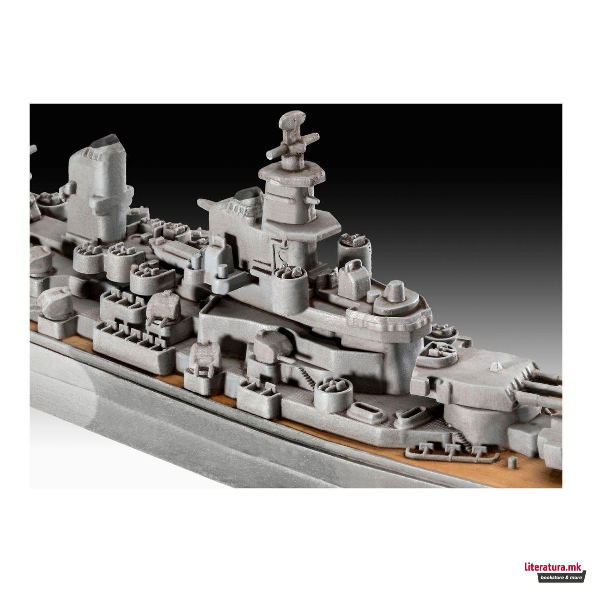 Макета + бои и алатки, Model Set Battleship USS New Jersey, 1:1200