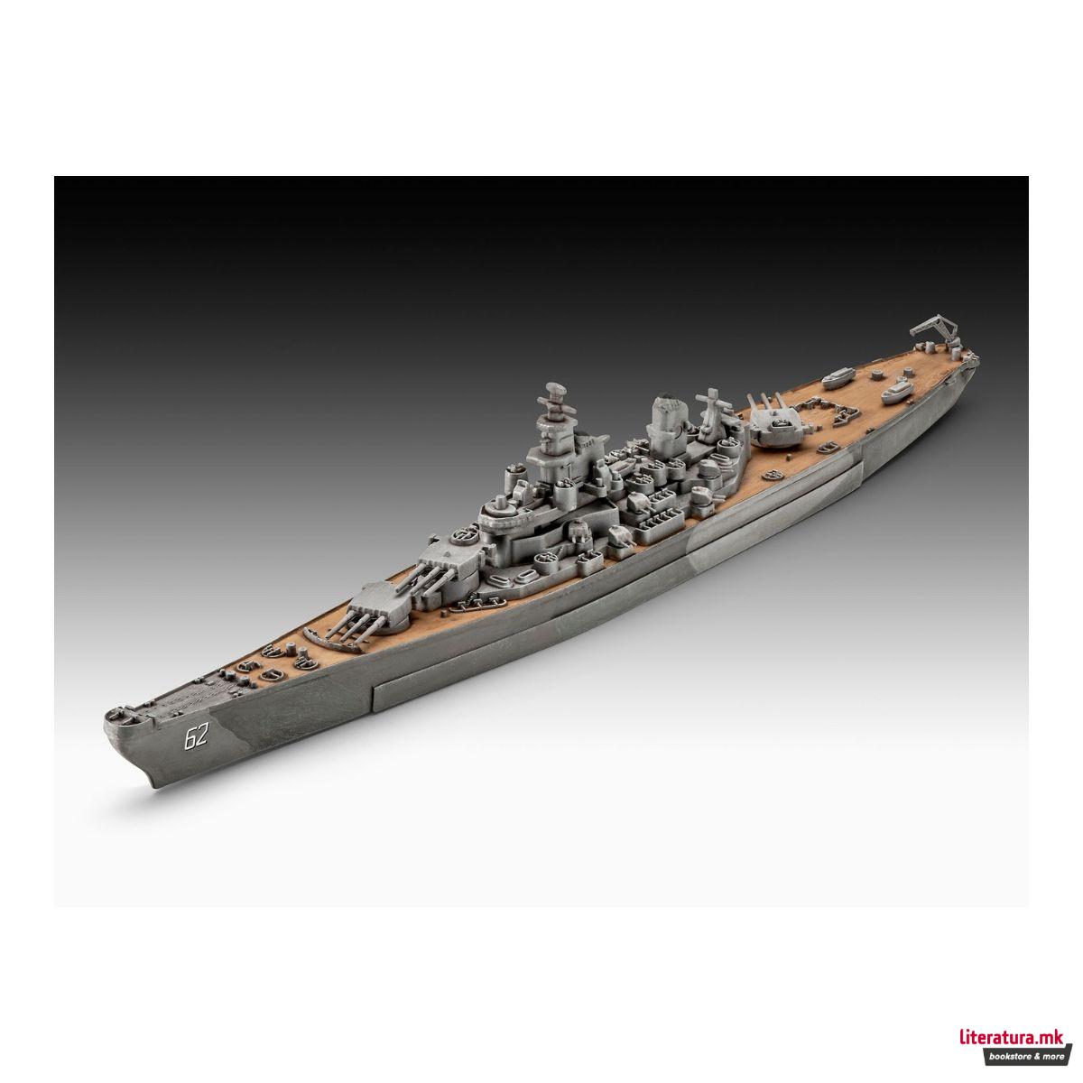 Макета + бои и алатки, Model Set Battleship USS New Jersey, 1:1200