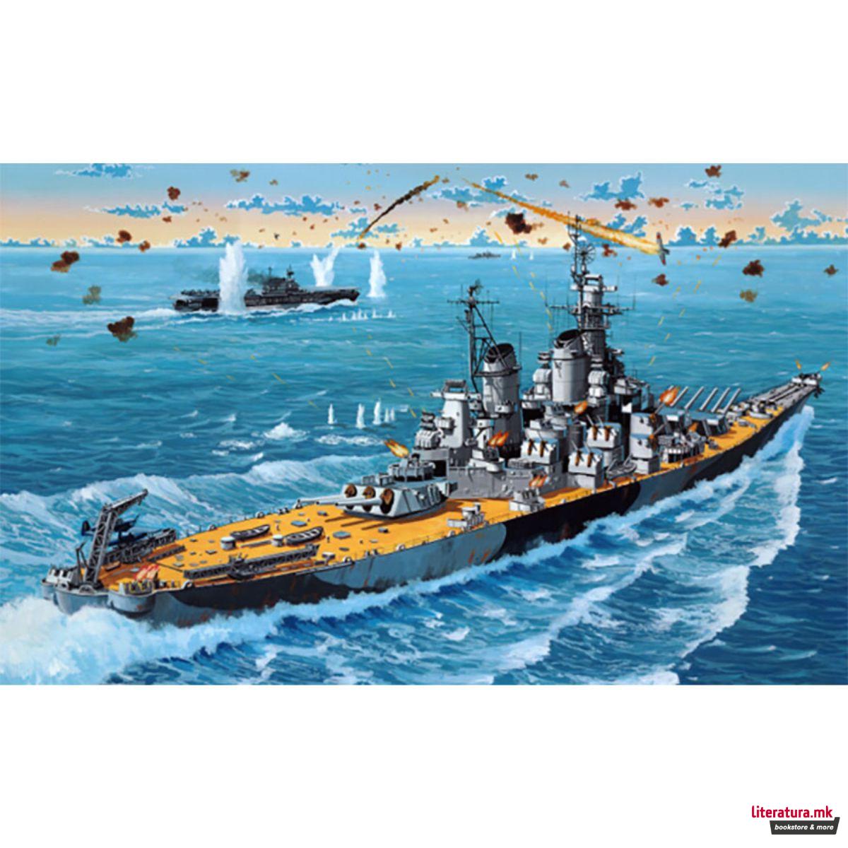 Макета + бои и алатки, Model Set Battleship USS New Jersey, 1:1200