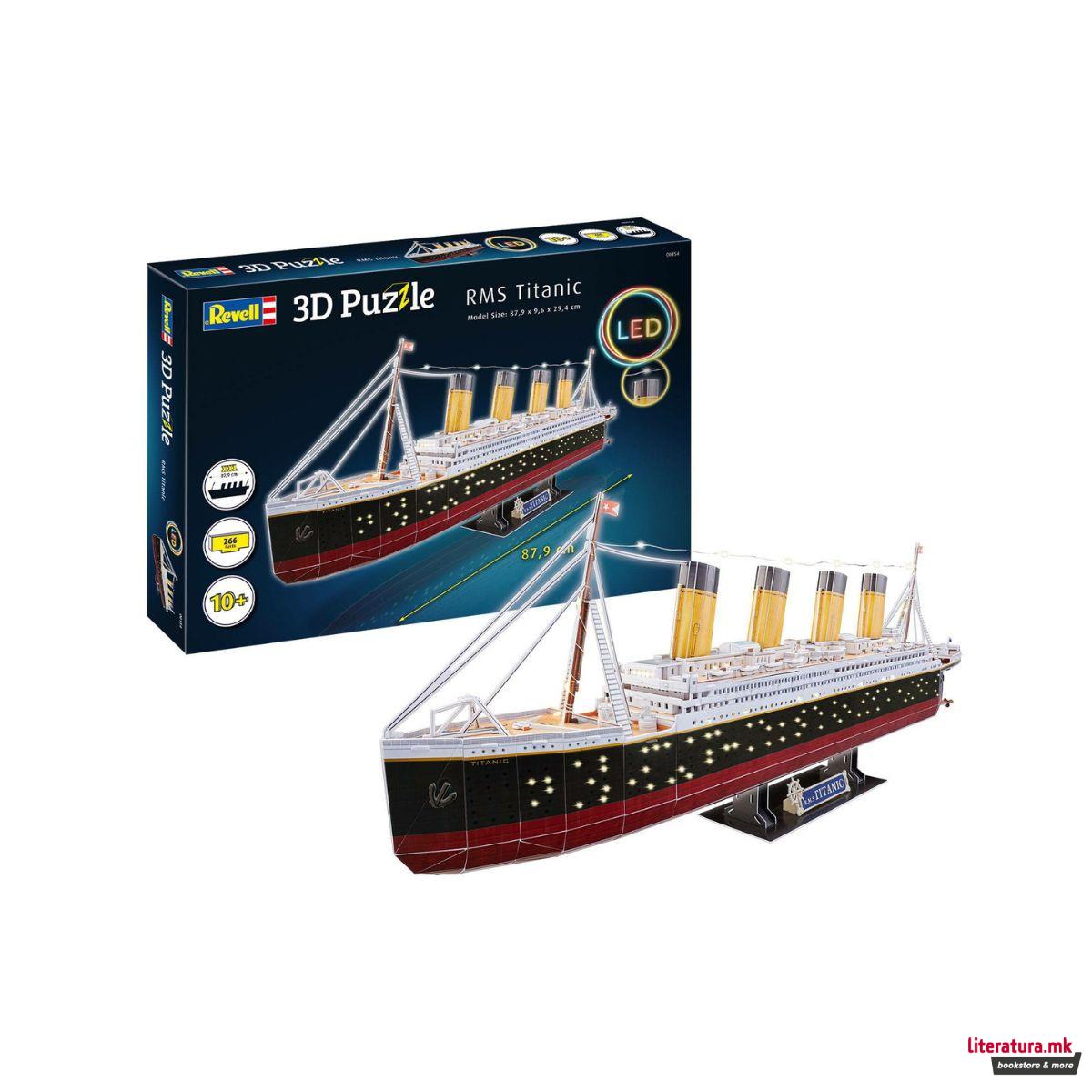 3D сложувалка, RMS Titanic - LED Edition, 266 парчиња 