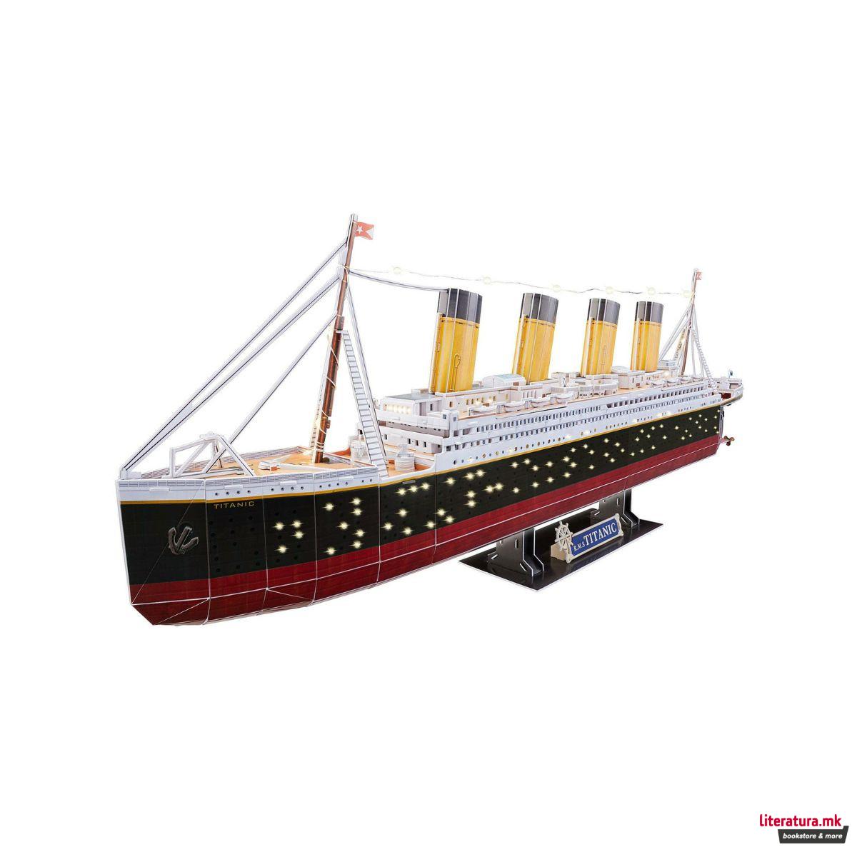 3D сложувалка, RMS Titanic - LED Edition, 266 парчиња 