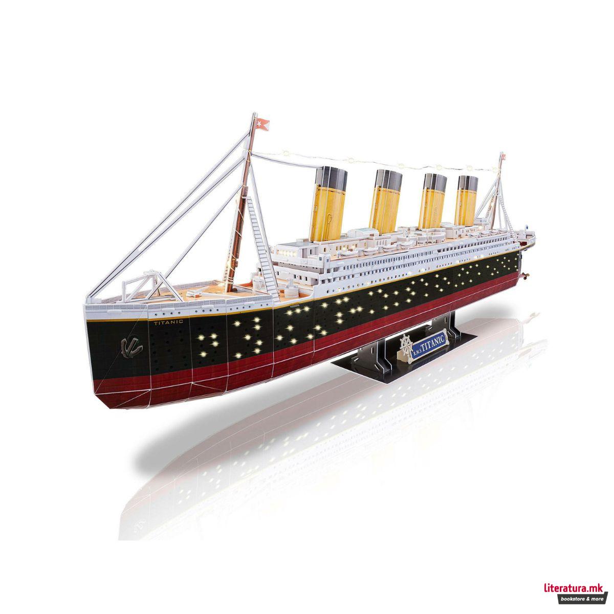 3D сложувалка, RMS Titanic - LED Edition, 266 парчиња 