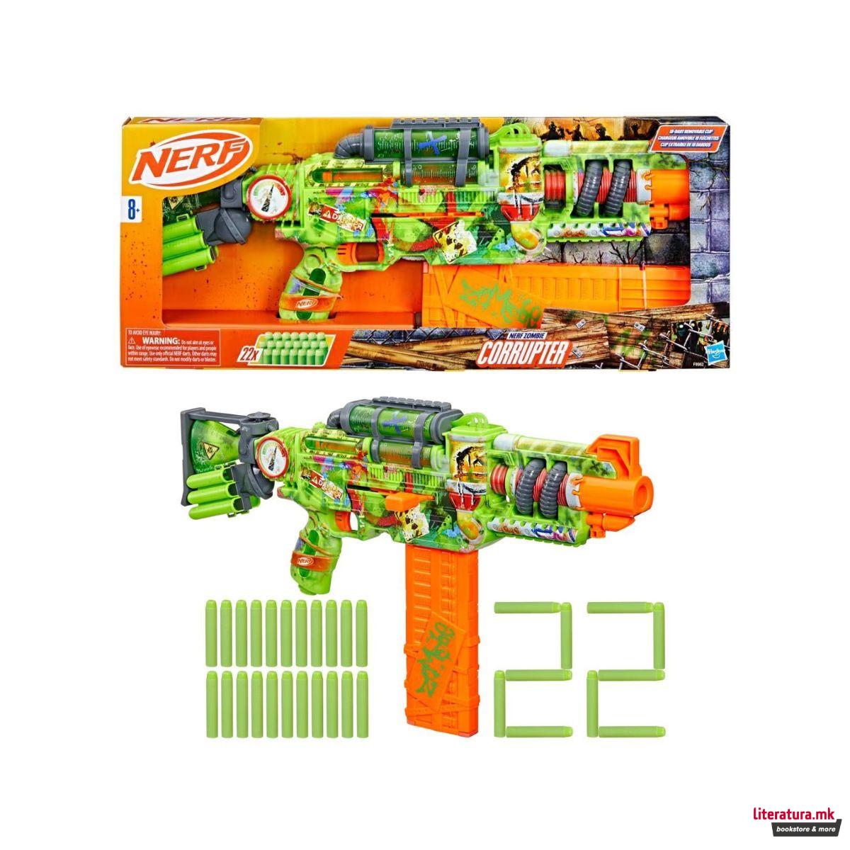 NERF пушка со мека муниција, Zombie Corrupter Dart Blaster 