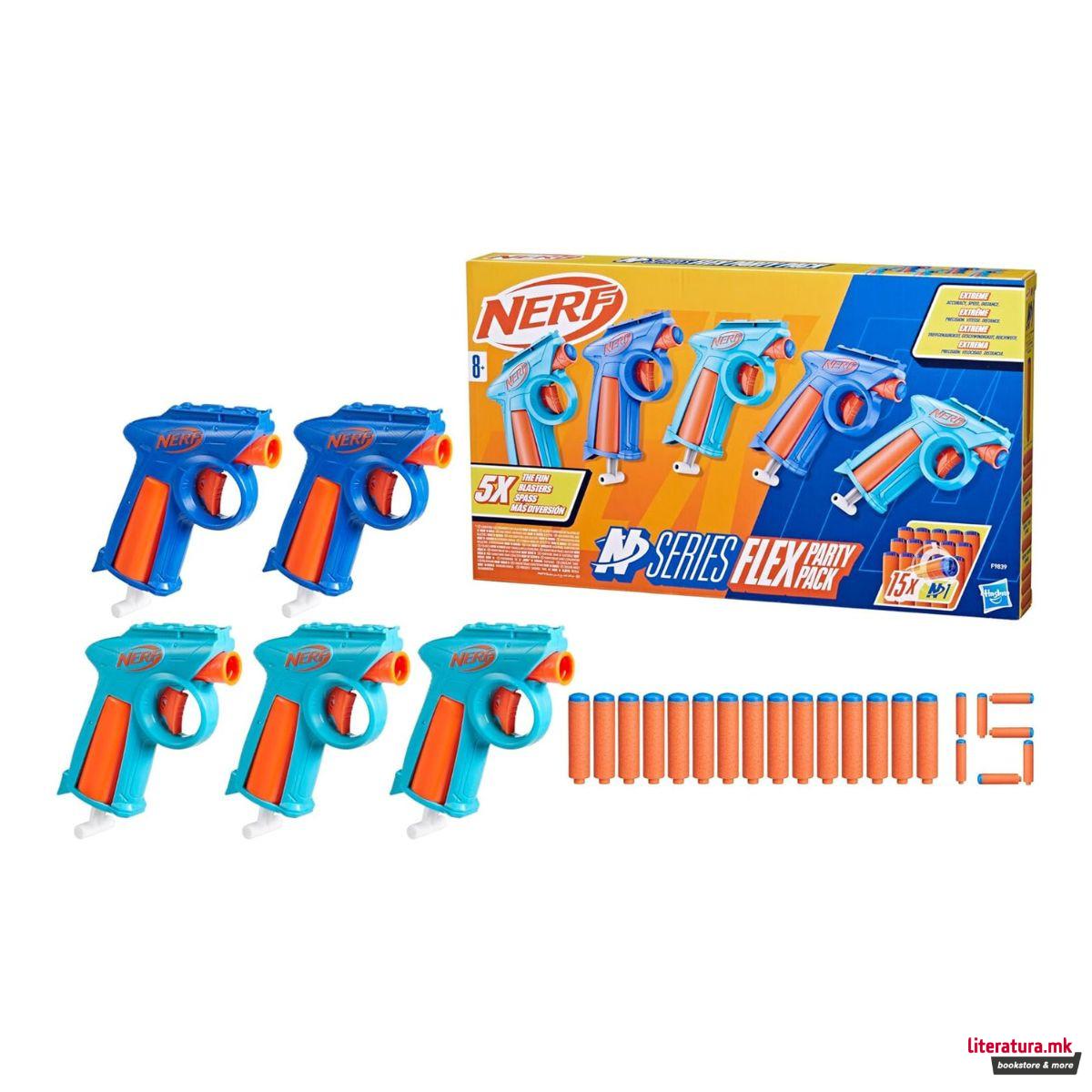 Сет од 5 NERF пиштоли со мека муниција, N-Series Flex Party Pack 