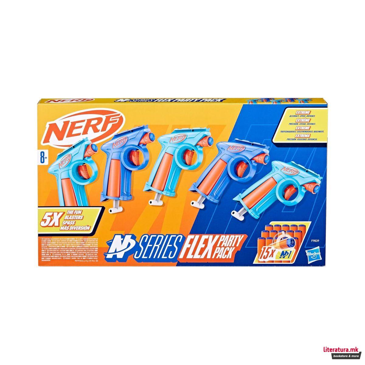 Сет од 5 NERF пиштоли со мека муниција, N-Series Flex Party Pack 