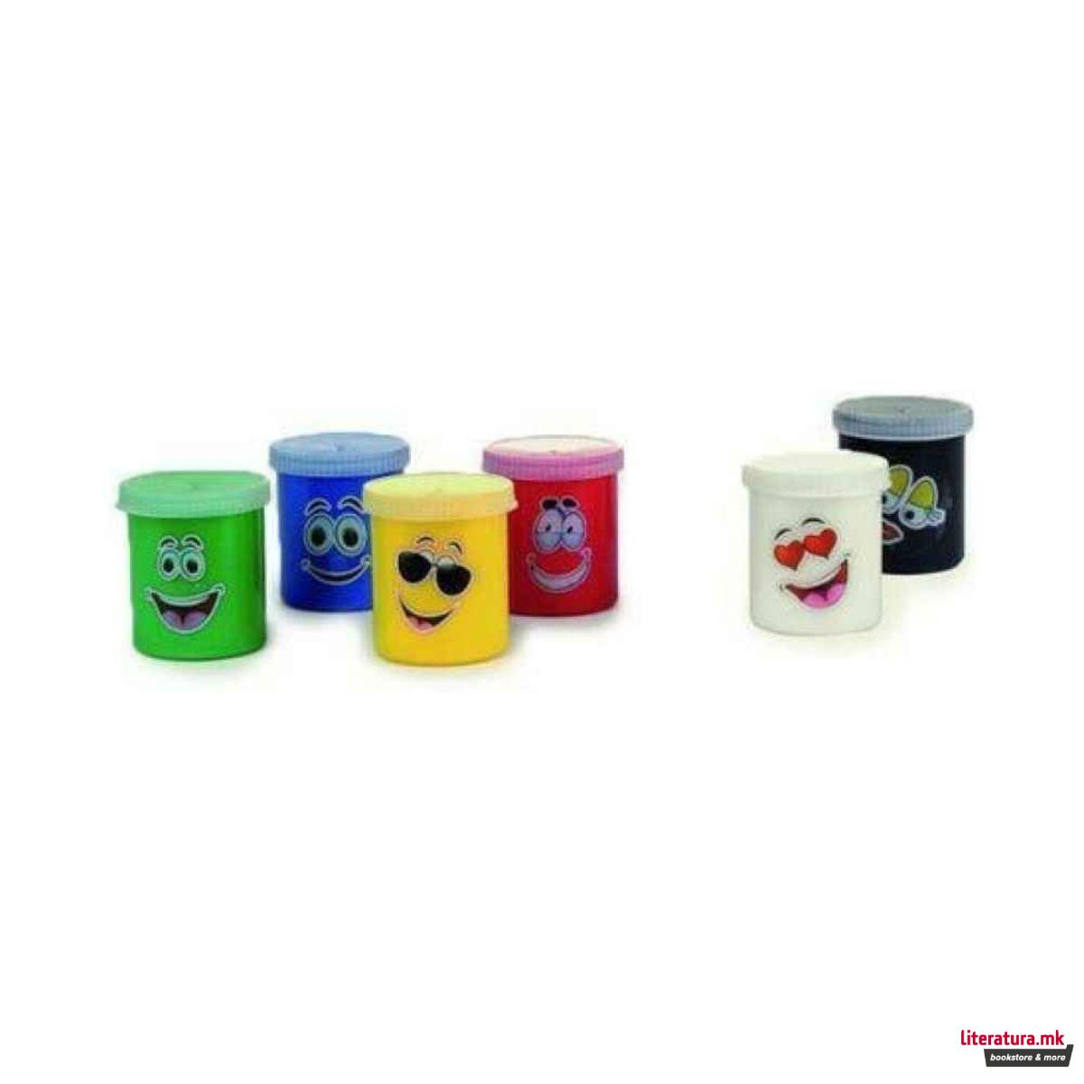 Сет од 6 бои за боење со прсти, Play-Doh Art & Activity Finger Paints 