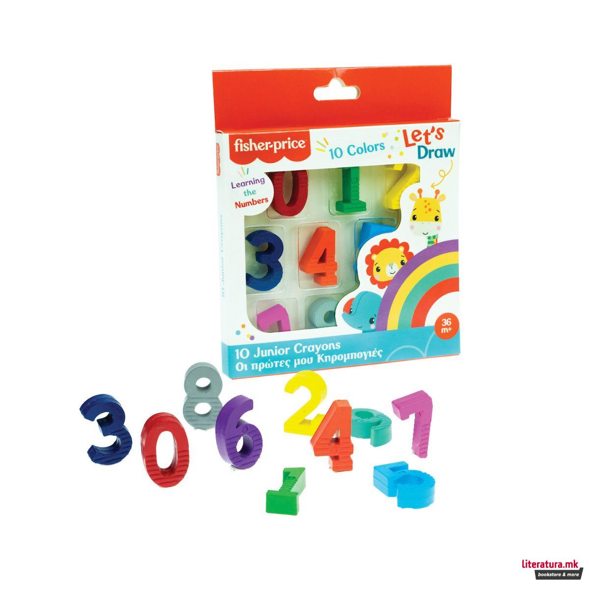 Сет од 10 мрсни боички за најмали, Fisher Price - Numbers